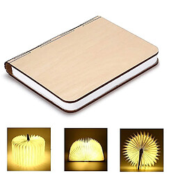 Universal Lampe de nuit LED pliable en bois Réservation de style Lampe de table Lampe de table USB Rechargeable Décoration/Humeur/Lumière de nuit (Blanc chaud)