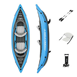 Kayak Gonflable Bestway Hydro-Force Doble Cove Champion 331x88X45 cm 2 Pagaies et Pompe Manuelle