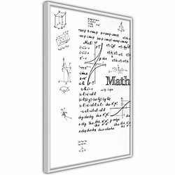 Paris Prix Affiche Murale Encadrée Math Formulas 20 x 30 cm Blanc