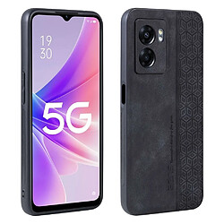 Coque en TPU + PU AZNS anti-chocs pour votre Oppo A57 (2022) 5G/A77 5G/Realme Q5i/V23 4G - noir