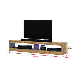 Acheter Selsey Meuble tv - VIANSOLA - 140 cm - chêne lancaster - éclairage LED