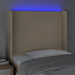 Acheter Maison Chic Tête de lit moderne à LED lumineuse pour chambre - Décoration de lit Crème 103x16x118/128 cm Tissu -MN17906