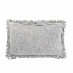 Paris Prix Coussin Déco Franges Velours 35x55cm Gris Bleu