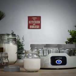 Avis Livoo Yaourtière digitale 20W Programmable 14 pots en verre avec couvercle à visser