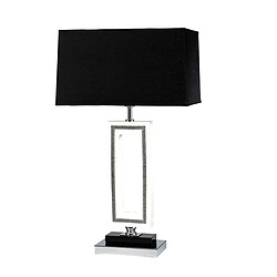 Inspired Lampe de Table Rectangle E27 Abat-jour Noir Chrome Poli/ Noir/Cristal