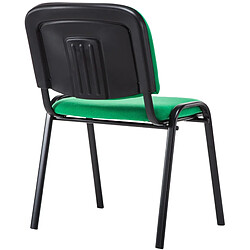 Acheter Decoshop26 Chaise visiteur empilable zone d'attente en tissu vert piètement à 4 pieds en métal noir 10_0003399