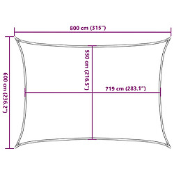 vidaXL Voile d'ombrage 160 g/m² Vert foncé 6x8 m PEHD pas cher