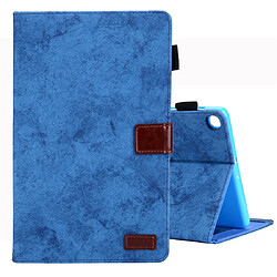 Wewoo Housse Coque Pour Galaxy Tab A 10.1 2019 Etui à rabat horizontal en cuir de style affaires avec supportfente carte et cadre photo et fonction veille / réveil bleu