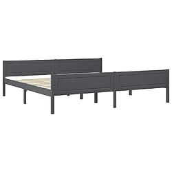 Maison Chic Lit adulte - Lit simple Cadre de lit,Structure du lit Contemporain Bois de pin massif Gris 200x200 cm -MN94214