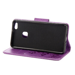 Wewoo Housse Étui Violet pour Huawei P10 Lite Papillons Gaufrage Horizontal en cuir Flip avec support & Slots de cartes Portefeuille & Longe pas cher