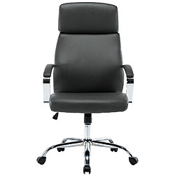 Decoshop26 Fauteuil de bureau avec mécanisme d'inclinaison accoudoirs pivotant en PVC gris et métal chromé 10_0002494