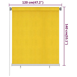 vidaXL Store roulant d'extérieur 120x140 cm Jaune PEHD pas cher