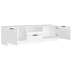 Acheter vidaXL Meuble TV Blanc 140x35x40 cm Bois d'ingénierie