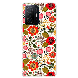 Coque en TPU antichoc, souple fleurs colorées pour votre Xiaomi 11T/11T Pro