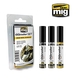 Mig Jimenez Ammo Peintures Oilbrusher Bright Metal Colors Set