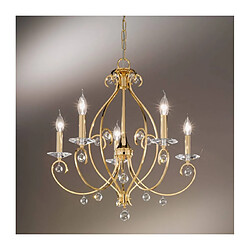 Luminaire Center Chandelier en cristal CARAT Or 24 Carats 5 ampoules