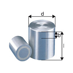 BELOH Aimant cylindrique, Ø d : 13 mm, Hauteur l 18 mm, Réduction max. b 7 mm, Force de maintien : 12 N, Poids : 18 g