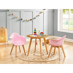 Vente-Unique Table enfant en MDF et hêtre - Coloris : Naturel - LOULOUNE