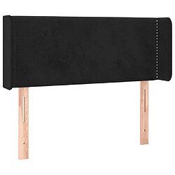 vidaXL Tête de lit avec oreilles Noir 83x16x78/88 cm Velours