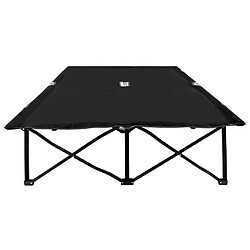 Avis Helloshop26 Lit de camping double meuble d'extérieur pliable 2 places noir acier 02_0012791