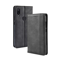 Wewoo Housse Coque Étui en cuir à boucle magnétique avec texture rétro et pour Xiaomi Mi Play, support logements pour cartes porte-monnaie (Noir)