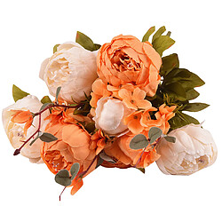 bouquet de fleurs de soie pivoine artificielle mariage décoration de la maison orange