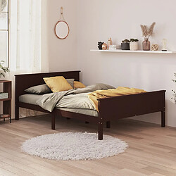 vidaXL Cadre de lit sans matelas marron foncé pin massif 160x200 cm