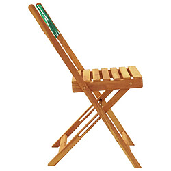 Acheter vidaXL Chaises de jardin pliantes lot de 8 vert tissu et bois massif