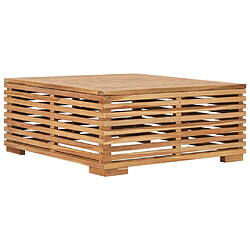 vidaXL Table et repose-pied de jardin coussin gris foncé Bois de teck