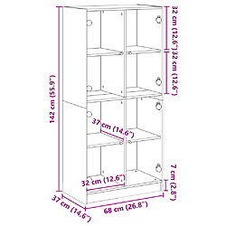 vidaXL Buffet haut avec portes chêne sonoma bois d'ingénierie pas cher