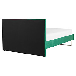 Beliani Lit double en velours vert 160 x 200 cm BELLOU pas cher