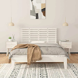 Avis Maison Chic Tête de lit scandinave,Meuble de chambre murale Blanc 146x3x63 cm Bois massif de pin -MN47424