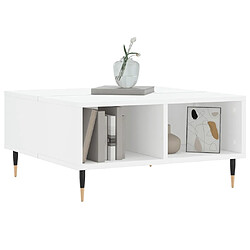 Avis Maison Chic Table basse,Table Console Table d'appoint, Table pour salon blanc brillant 60x60x30 cm bois d'ingénierie -MN27966