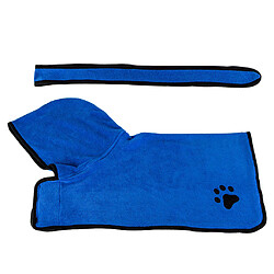 Chien Sèche Serviette Robe Chien Peignoir Doux Super Absorbant Bleu / Marron M-Bleu