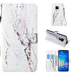 Wewoo Coque Fashion Etui de protection en cuir pour Huawei Mate 20 marbre blanc