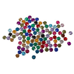 100 Pièces Coudre On Diamante Cristaux Acrylique Rhinestone Embellissement 10mm pas cher