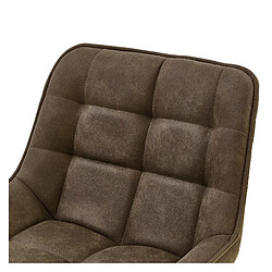 Acheter Moloo GRANT - Fauteuil de bar vintage en microfibre Marron et métal noir (x2)