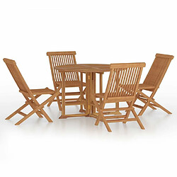 Maison Chic Mobilier à dîner pliable 5 pcs,Table et chaises d'extérieur Bois solide de teck -GKD852318