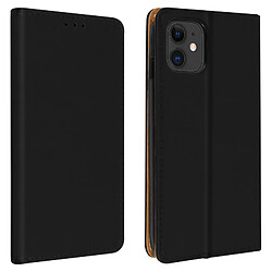 Avizar Étui Apple iPhone 11 Housse Porte-carte Support Vidéo Cuir Véritable noir