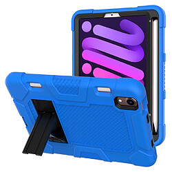 Coque en TPU + silicone avec béquille, couleur contrastée bleu foncé/noir pour votre Apple iPad mini (2021)