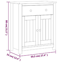 vidaXL Armoire de salle de bain BERG blanc 69,5x34x80 cm pin massif pas cher