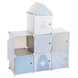 Atmosphera, Createur D'Interieur Château de rangement -7 cases - Bleu