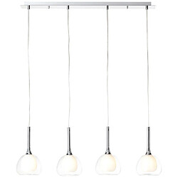 Brilliant (Lighting) Suspensions HADAN 4x40W E14 Chrome-blanc-transparent