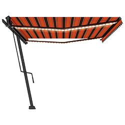 Avis vidaXL Auvent automatique capteur de vent/LED 500x300 cm Orange marron