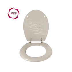 MSV Abattant Wc MDF Grasse Taupe - Charnières Inox