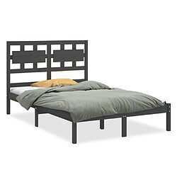 vidaXL Cadre de lit sans matelas gris 120x200 cm bois massif