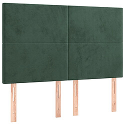 Maison Chic Lot de 4 Têtes de lit design pour chambre - Décoration de lit Vert foncé 72x5x78/88 cm Velours -MN36874