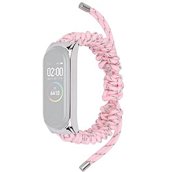 Bracelet en nylon corde tressée, réglable, rose clair pour votre Xiaomi Mi Band 5/6