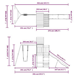 vidaXL Aire de jeux d'extérieur bois massif de douglas pas cher