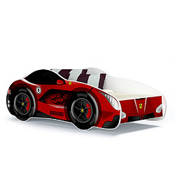 Kids Literie Lit Enfant Voiture 70x140 14 FERRARI Thème Livré avec sommiers et matelas en mousse de 7cm